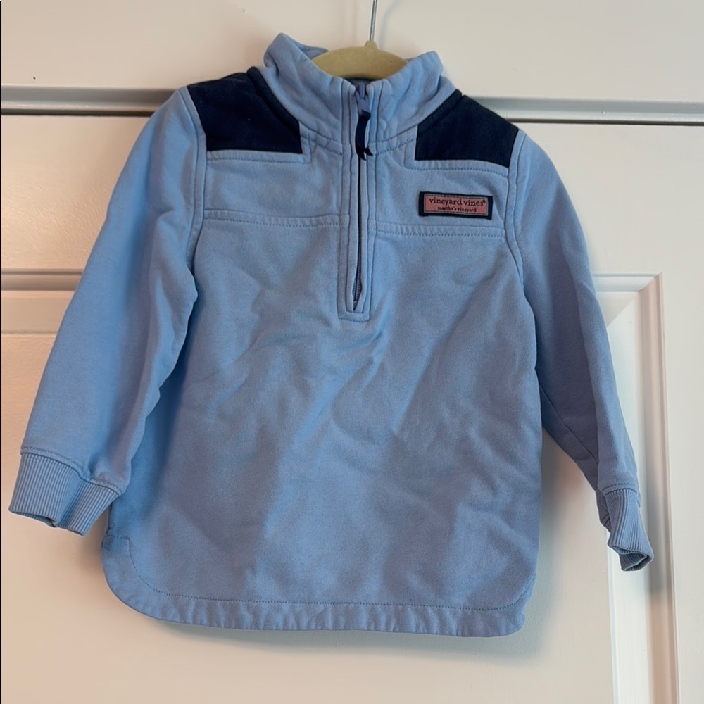 Vineyard Vines Kids Light Blue Quarter-Zip Sweatshirt